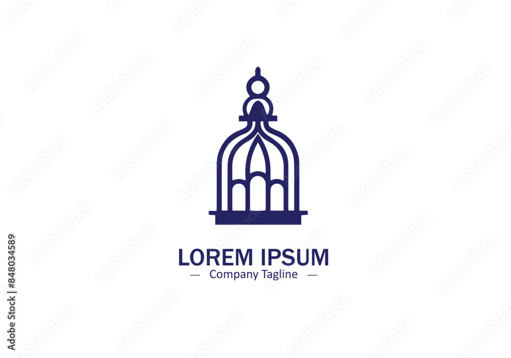 Vector of a Islamic lantern logo silhouette on a white background. Vector of a Islamic lantern logo silhouette on a white background.
