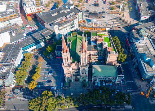 Urban environment of the Catholic Church at Tianyi Square in Ningbo, Zhejiang Province, China photo