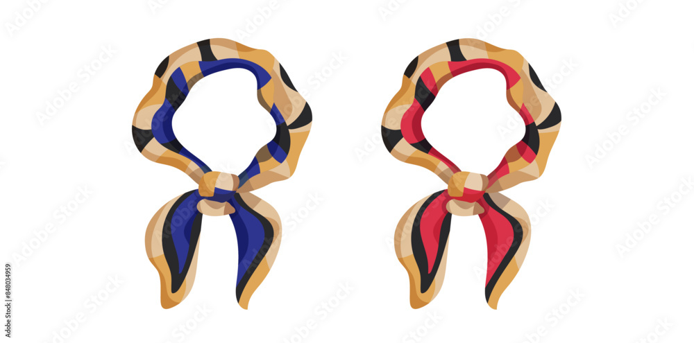 Pair Of Stylish Elastic Hair Bands Vector Illustration. Pair Of Stylish Elastic Hair Bands Vector Illustration.