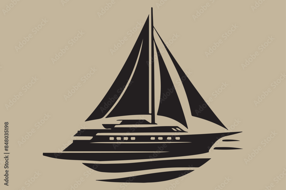 Boat silhouette vector illustration, boat icon, boat logo vector isolated Boat silhouette vector illustration, boat icon, boat logo vector isolated