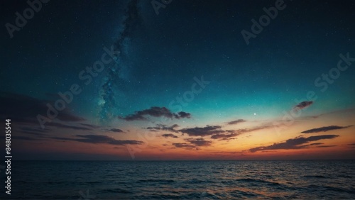 Milky Way over Ocean at Sunset