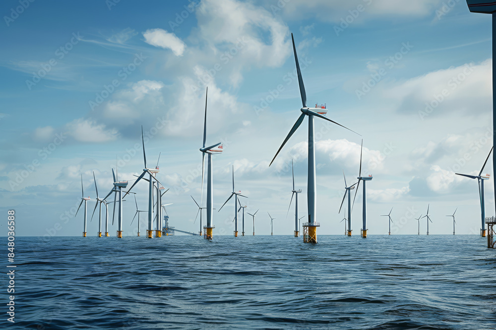 Wind Turbines Harnessing Sea Winds