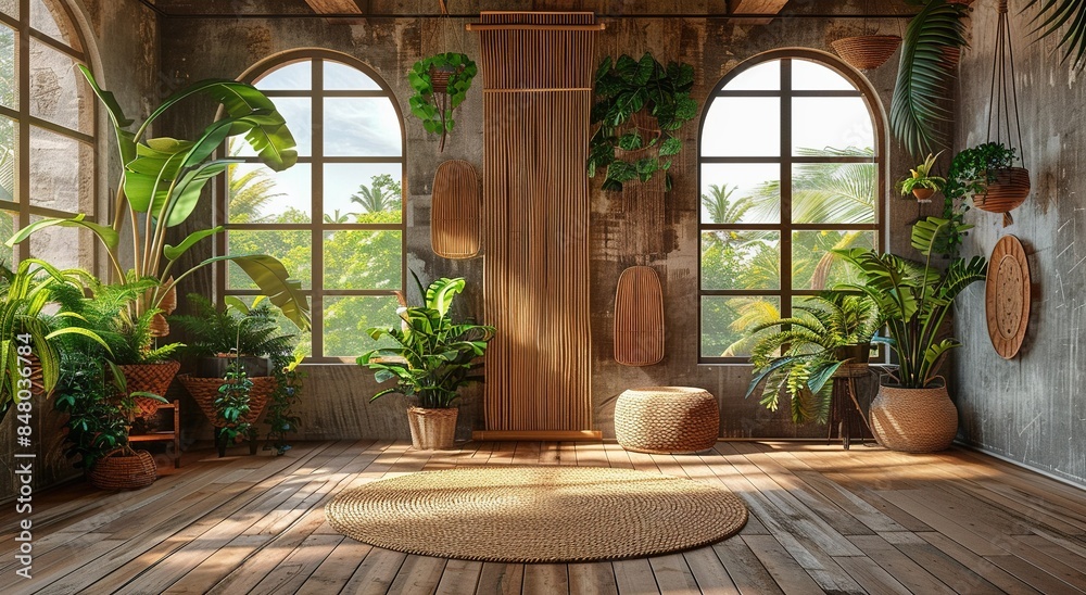 Fototapeta premium Zen and Tranquil Interior Spaces Serene Ambiance and Calm Retreats