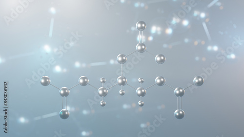 nitroglycerin molecular structure, 3d model molecule, glyceryl trinitrate, structural chemical formula view from a microscope