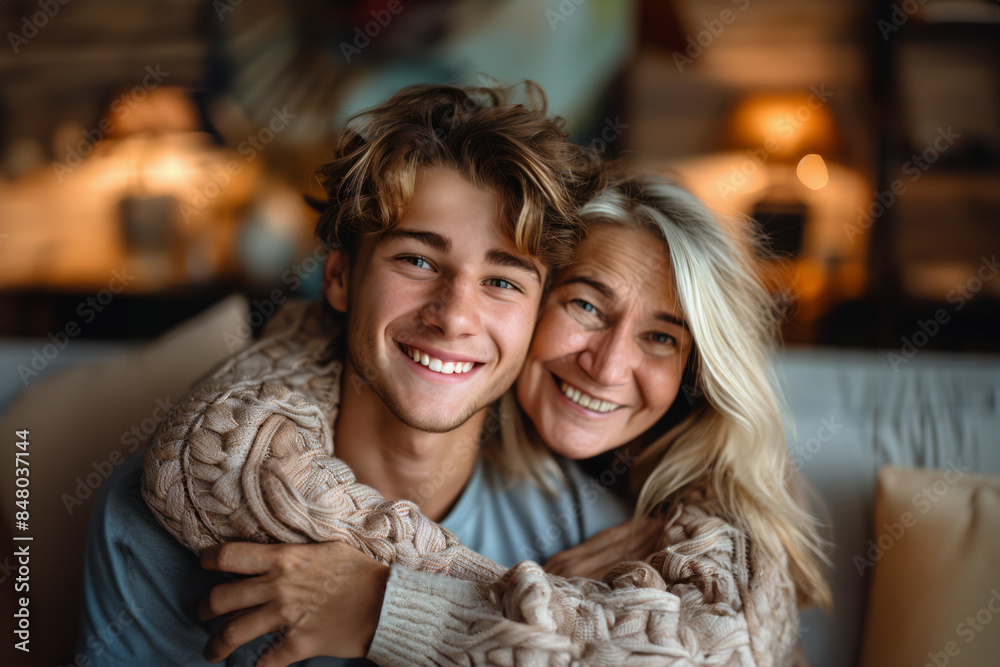 Senior Mother and Her Adult Son Senior Mother and Her Adult Son