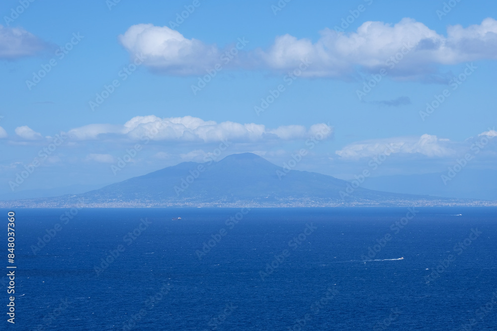 Panoramic view of mount Vesuvius from the island of Capri, Campanian Archipelago, Italy
Panoramic view of mount Vesuvius from the island of Capri, Campanian Archipelago, Italy