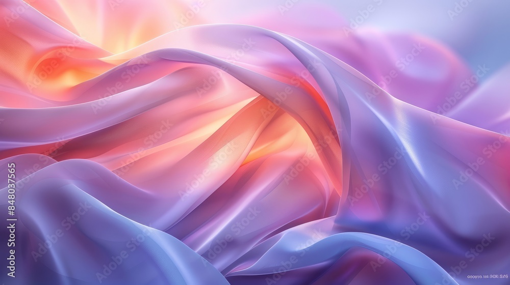 Fototapeta premium Abstract flowing fabric in vibrant colors and smooth textures