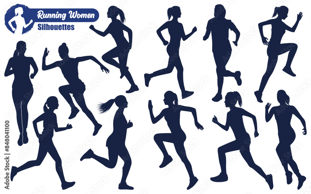 Running woman silhouette Vector illustration Running woman silhouette Vector illustration