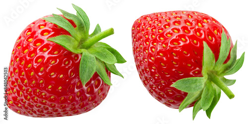 Strawberry isolated png. Strawberry collection on transparent background. PNG format. Strawberry set with no background. Full depth of field.