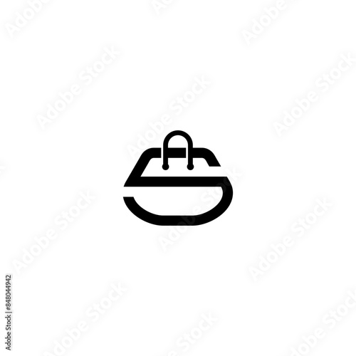 shopping bag logo, letter S for shopping 