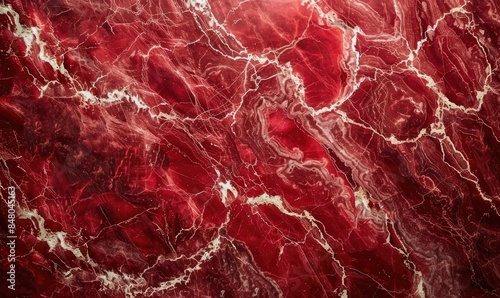 Rosso Levanto marble wall, deep red with white veins marble