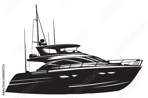 Boat silhouette vector illustration, boat icon, boat logo vector isolated 