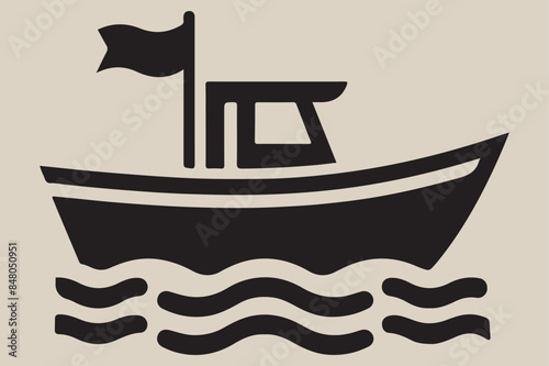 Boat silhouette vector illustration, boat icon, boat logo vector isolated 