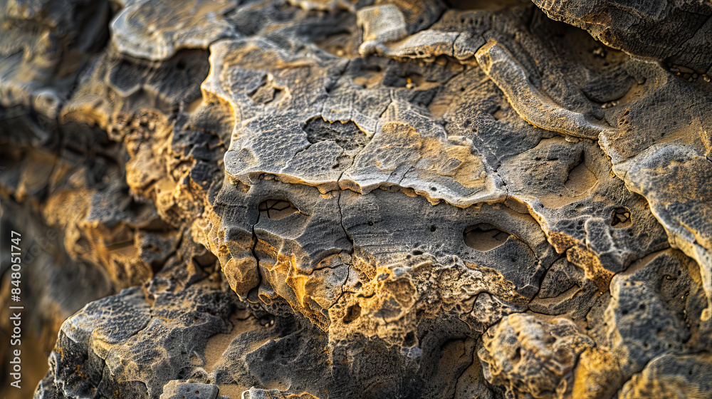 A close up of a rock with many holes. A close up of a rock with many holes.