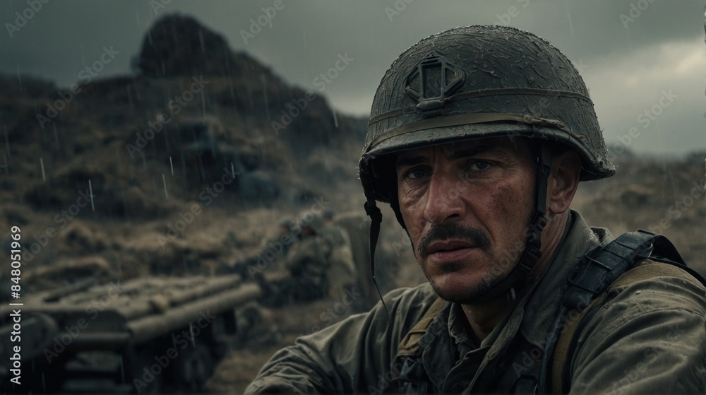 Soldier in Rainy Battlefield Soldier in Rainy Battlefield