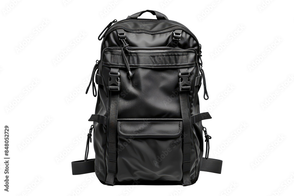 Black sport bag isolated on transparent background