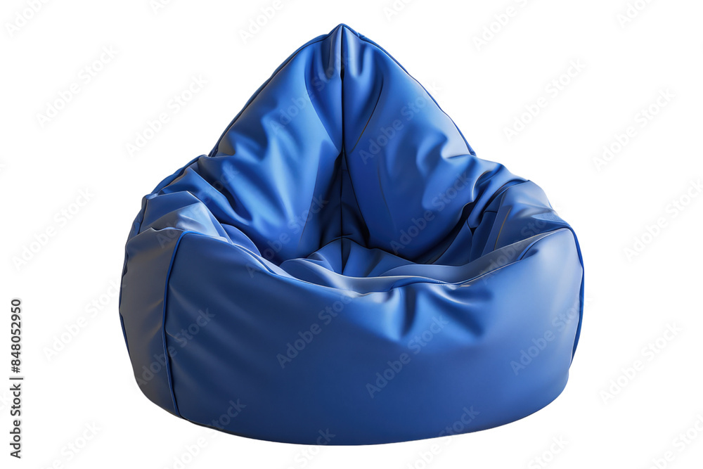 Blue bean bag chair isolated on transparent background Blue bean bag chair isolated on transparent background