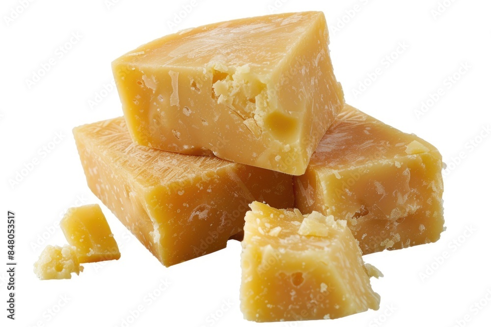 A close-up shot of multiple cheese slices stacked on top of each other A close-up shot of multiple cheese slices stacked on top of each other