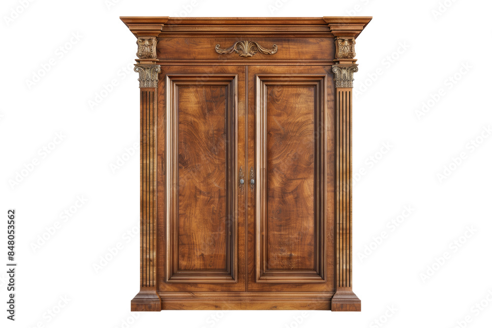 Brown close cupboard isolated on transparent background Brown close cupboard isolated on transparent background