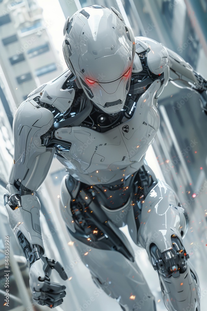 A graphic illustration of an exo-suit in action, highlighting its advanced movement capabilities and versatility. A graphic illustration of an exo-suit in action, highlighting its advanced movement capabilities and versatility.
