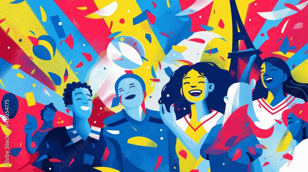 French fans celebrating at euro 2024 and jo 2024 French fans celebrating at euro 2024 and jo 2024