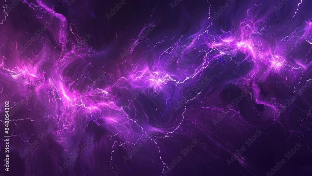 .A dark background with purple lightning and thunder