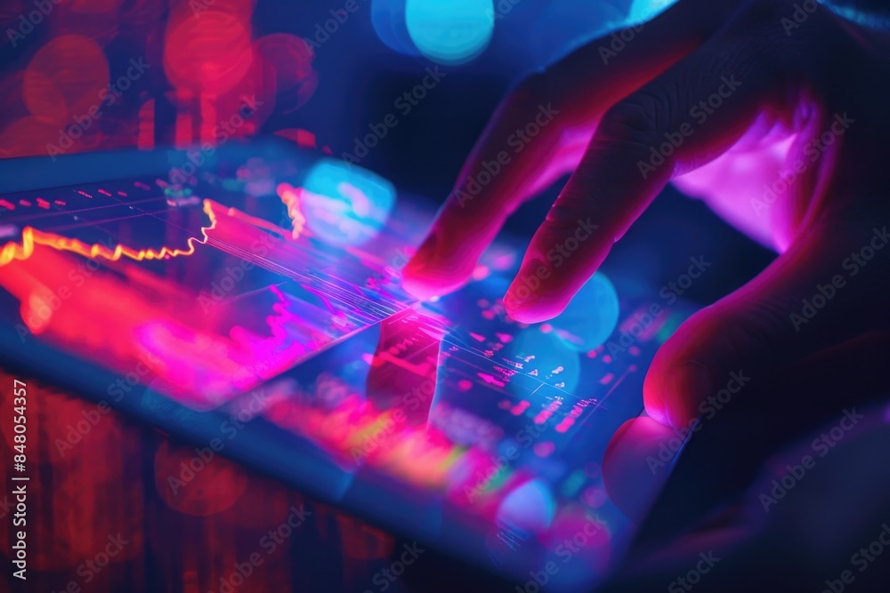 A close-up of someone working on their laptop, with a focused expression