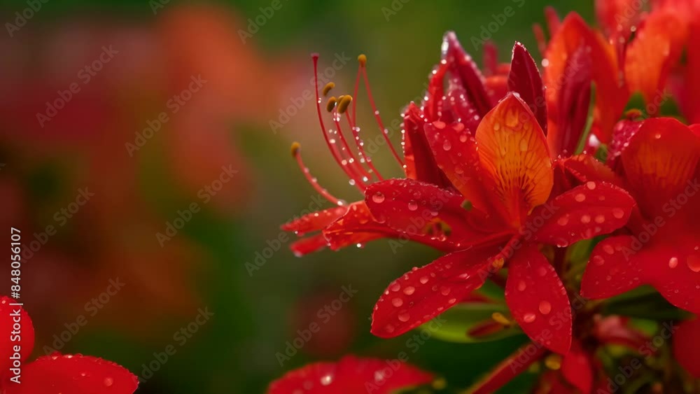 Dew drops on a orange flower