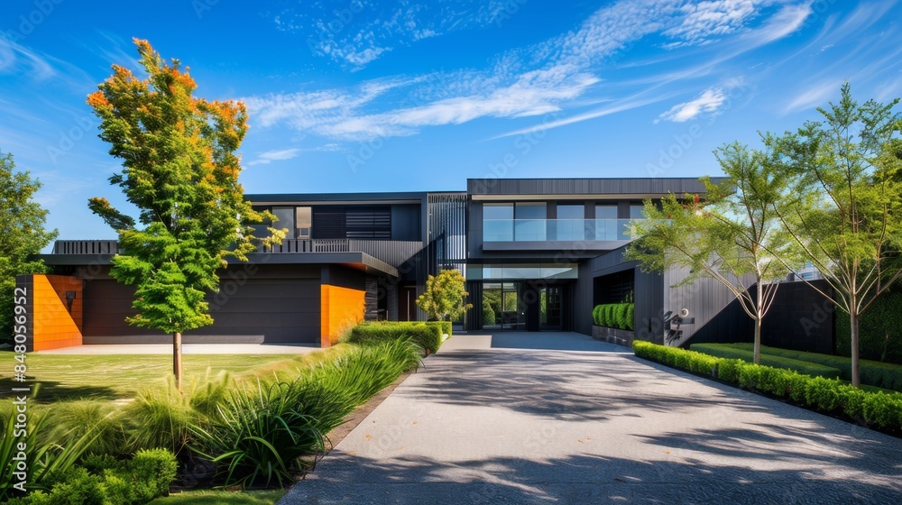 Newly constructed modern residential houses in a suburb Newly constructed modern residential houses in a suburb