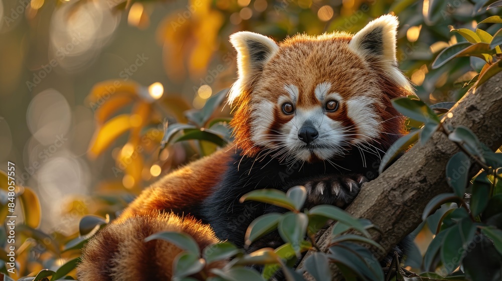 red panda on a tree at twilight red panda on a tree at twilight