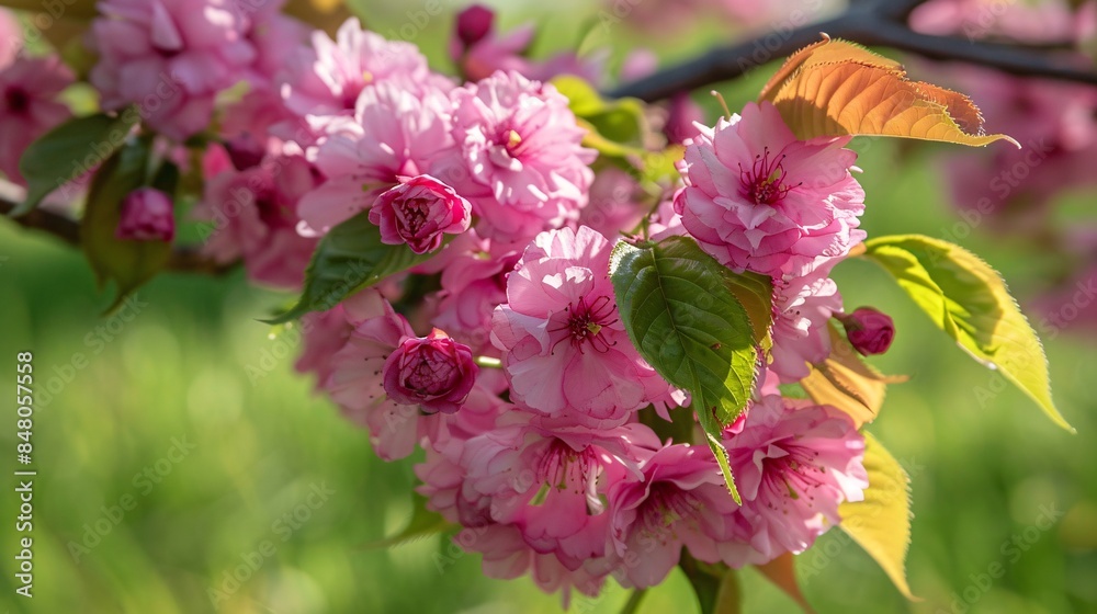 Obraz premium Close-up of vibrant Cherry Blossom in full bloom