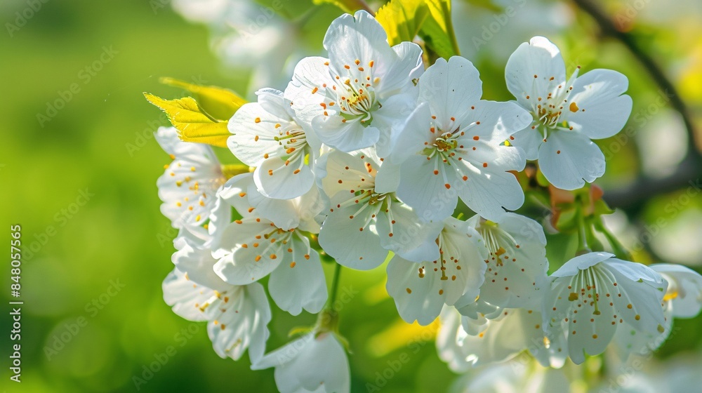Obraz premium Close-up of vibrant Cherry Blossom in full bloom