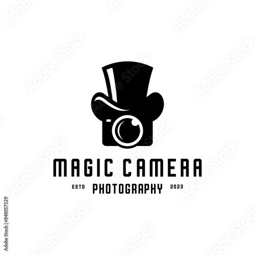 magic hat logo above the camera, photography vector