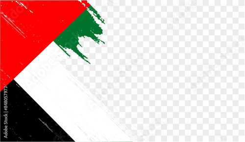 United Arab Emirates or UAE flag  brush paint textured isolated  on png or transparent background. vector illustration 