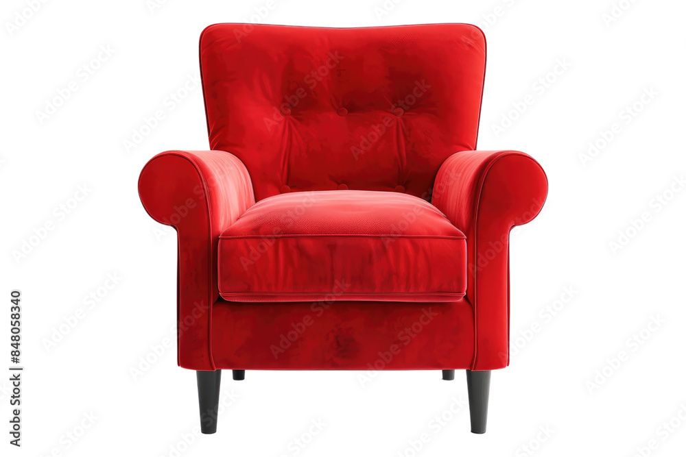 Fototapeta premium Red chair isolated on transparent background