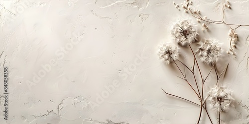 Elegant condolence card with neutral background and dandelion design. Concept Condolence Card, Elegant Design, Dandelion Theme, Neutral Background