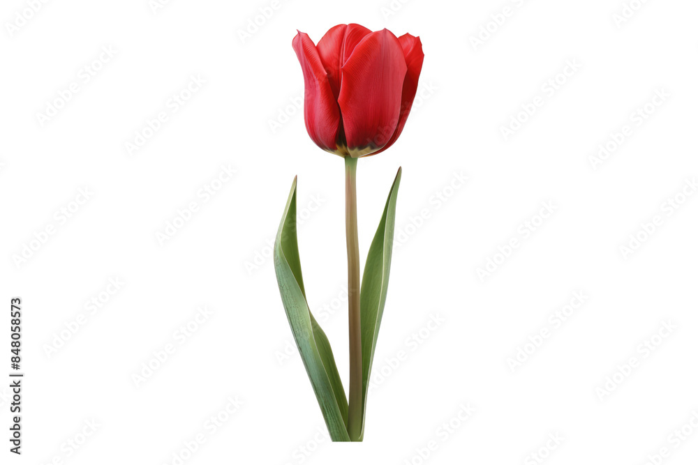 Red tulip flower isolated on transparent background Red tulip flower isolated on transparent background