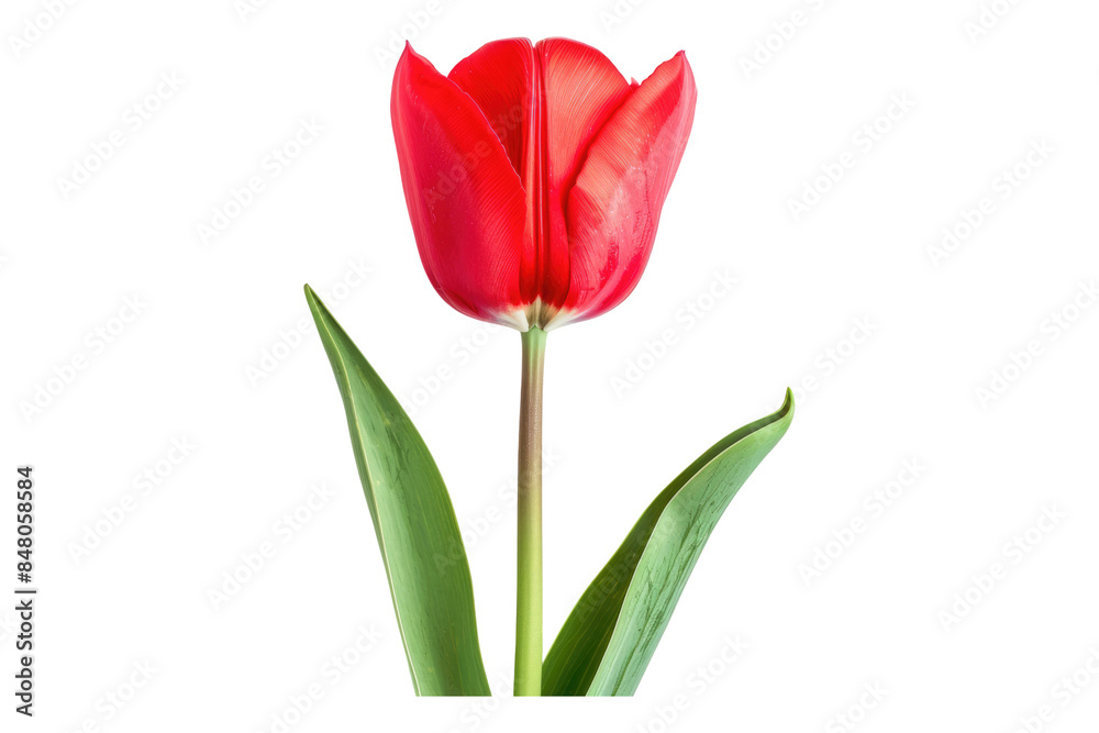 Red tulip flower isolated on transparent background Red tulip flower isolated on transparent background