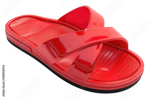 Red sandal isolated on transparent background