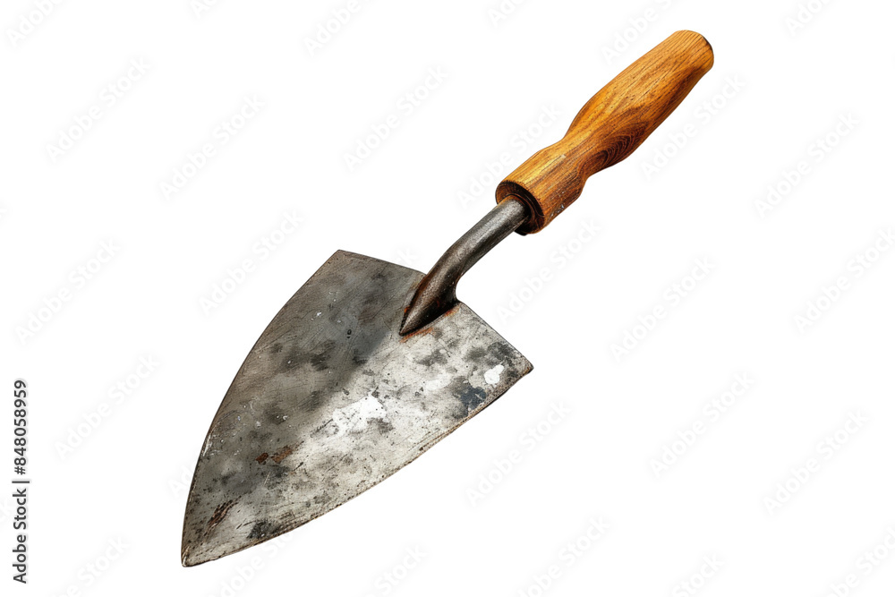 Trowel with wooden handle isolated on transparent background Trowel with wooden handle isolated on transparent background