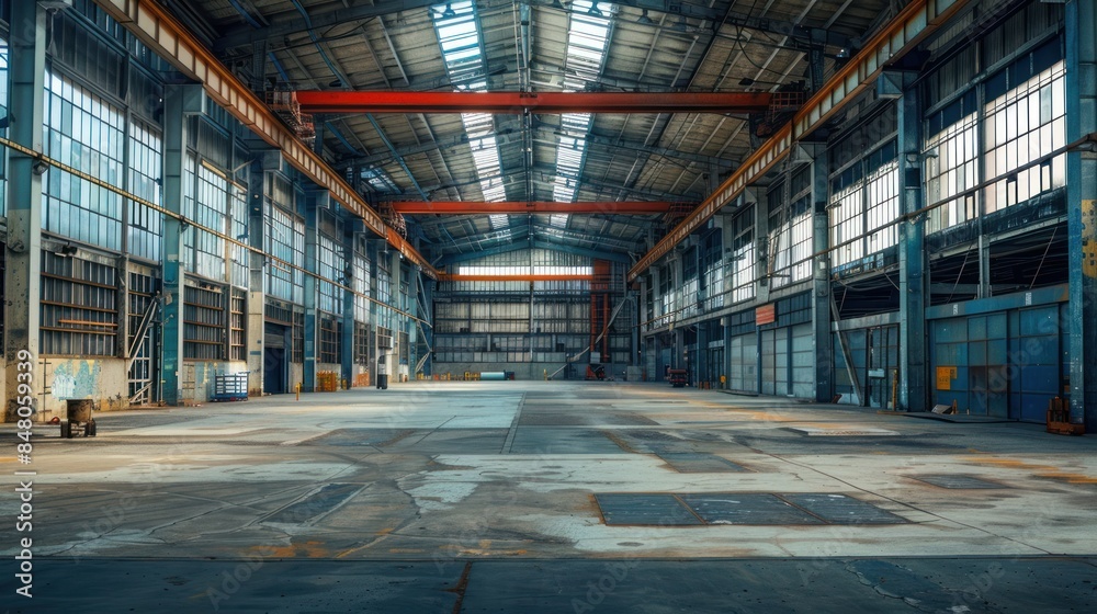 Obraz premium Large factory workshop space building 