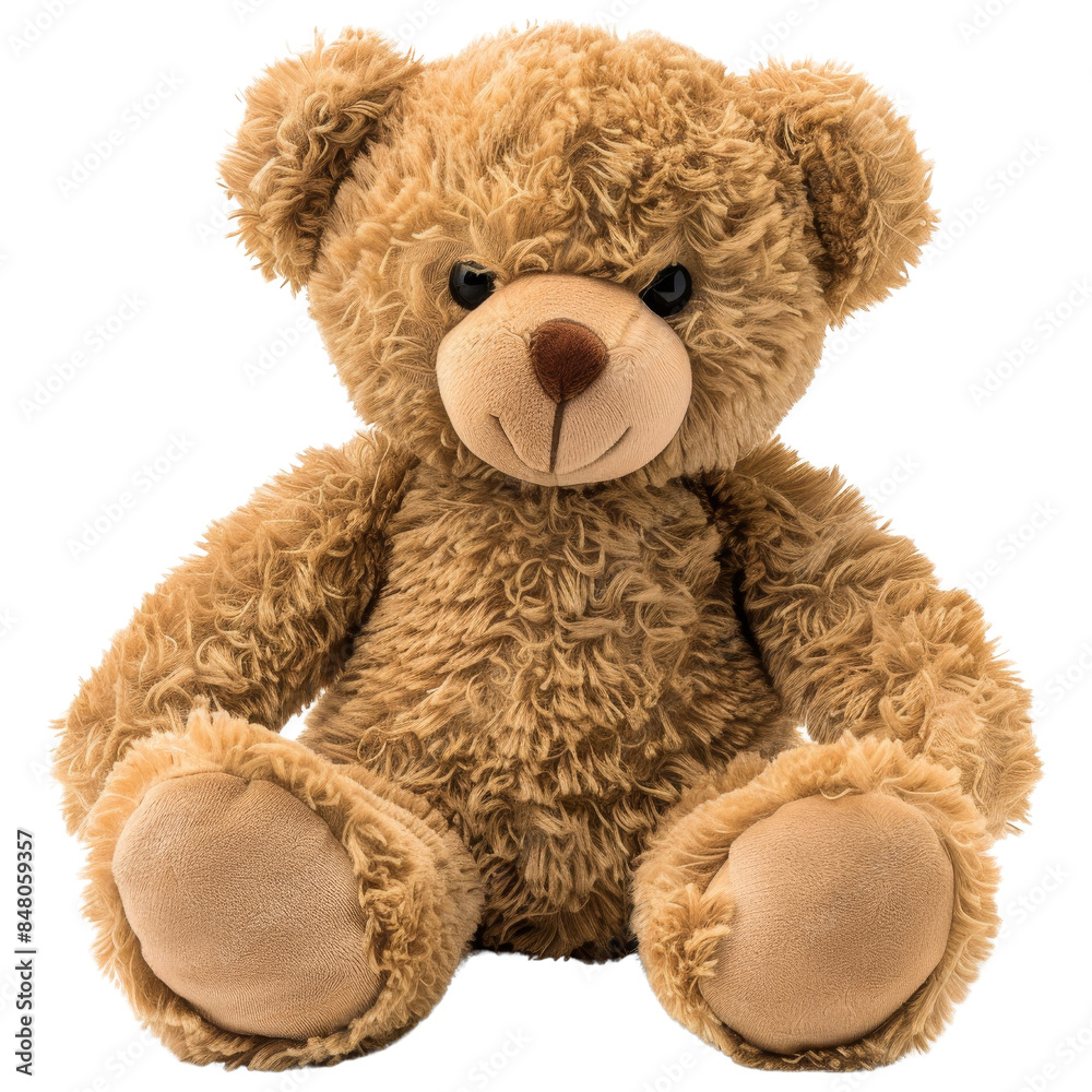 Fototapeta premium brown teddy bear cut out transparent isolated on white background PNG file