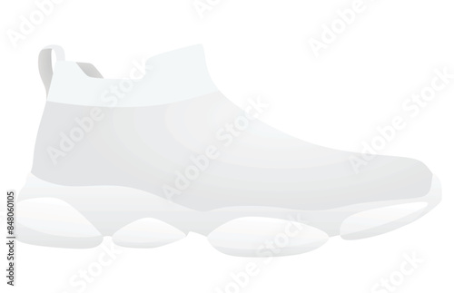 White textile shoe. vector illustration