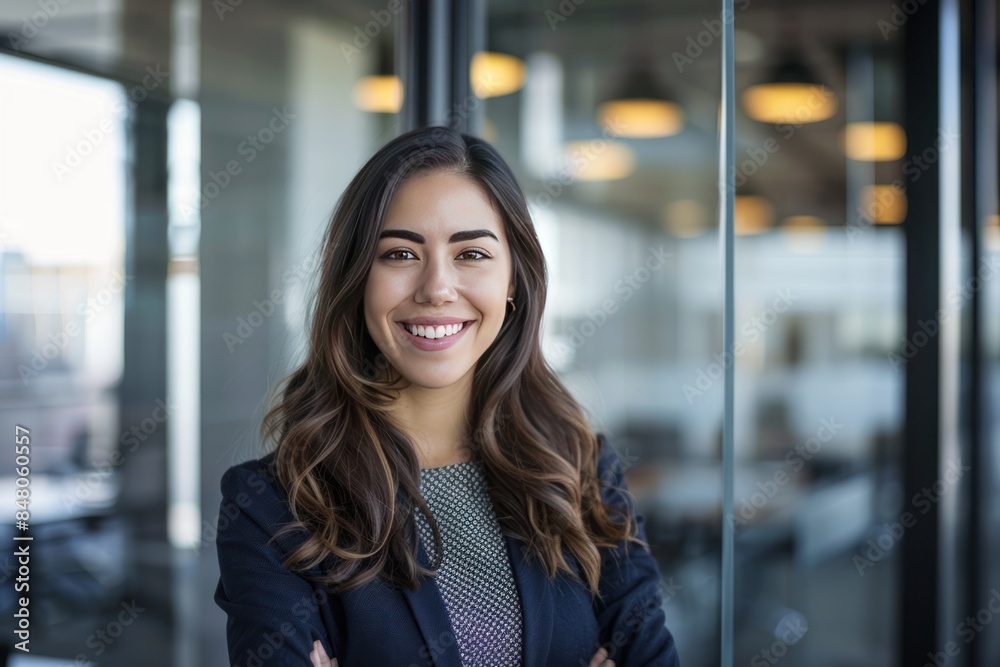 Modern businesswoman smiling Modern businesswoman smiling