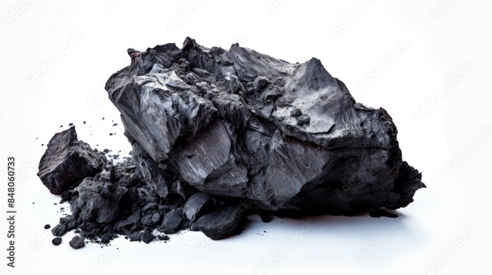 smoldering coal on white 