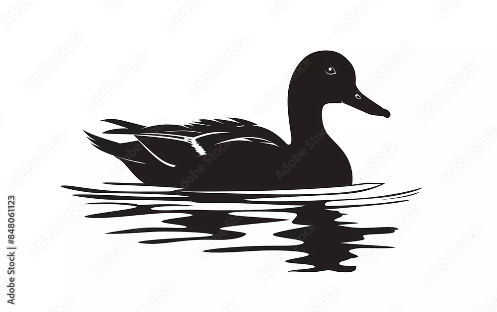 duck silhouette vector illustration on white background duck silhouette vector illustration on white background