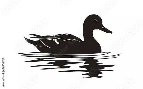 duck silhouette vector illustration on white background