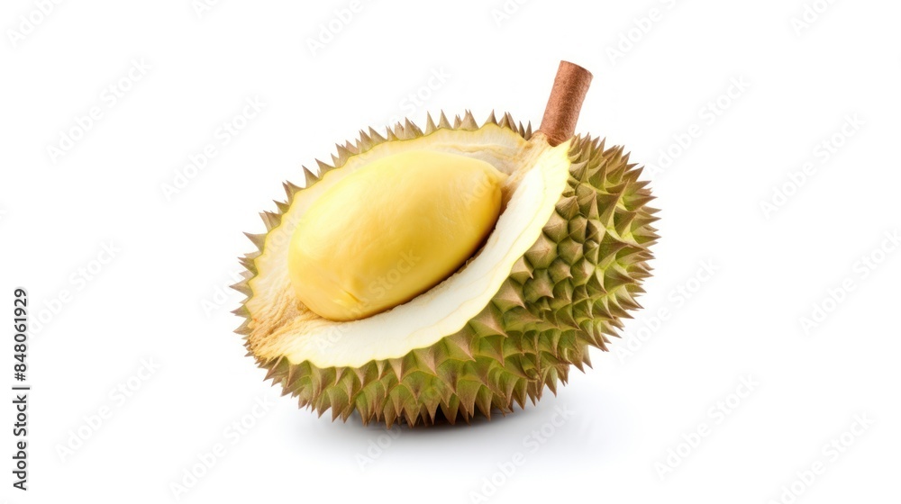 Fototapeta premium Durian fruit on white background. 
