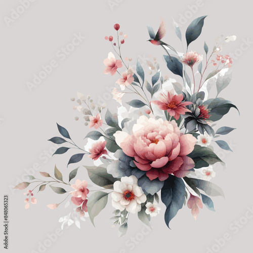 Classic Style Watercolor Floral Frame Designs