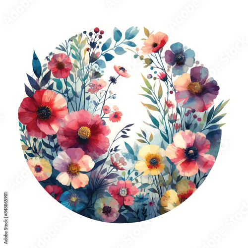 Classic Style Watercolor Floral Frame Designs